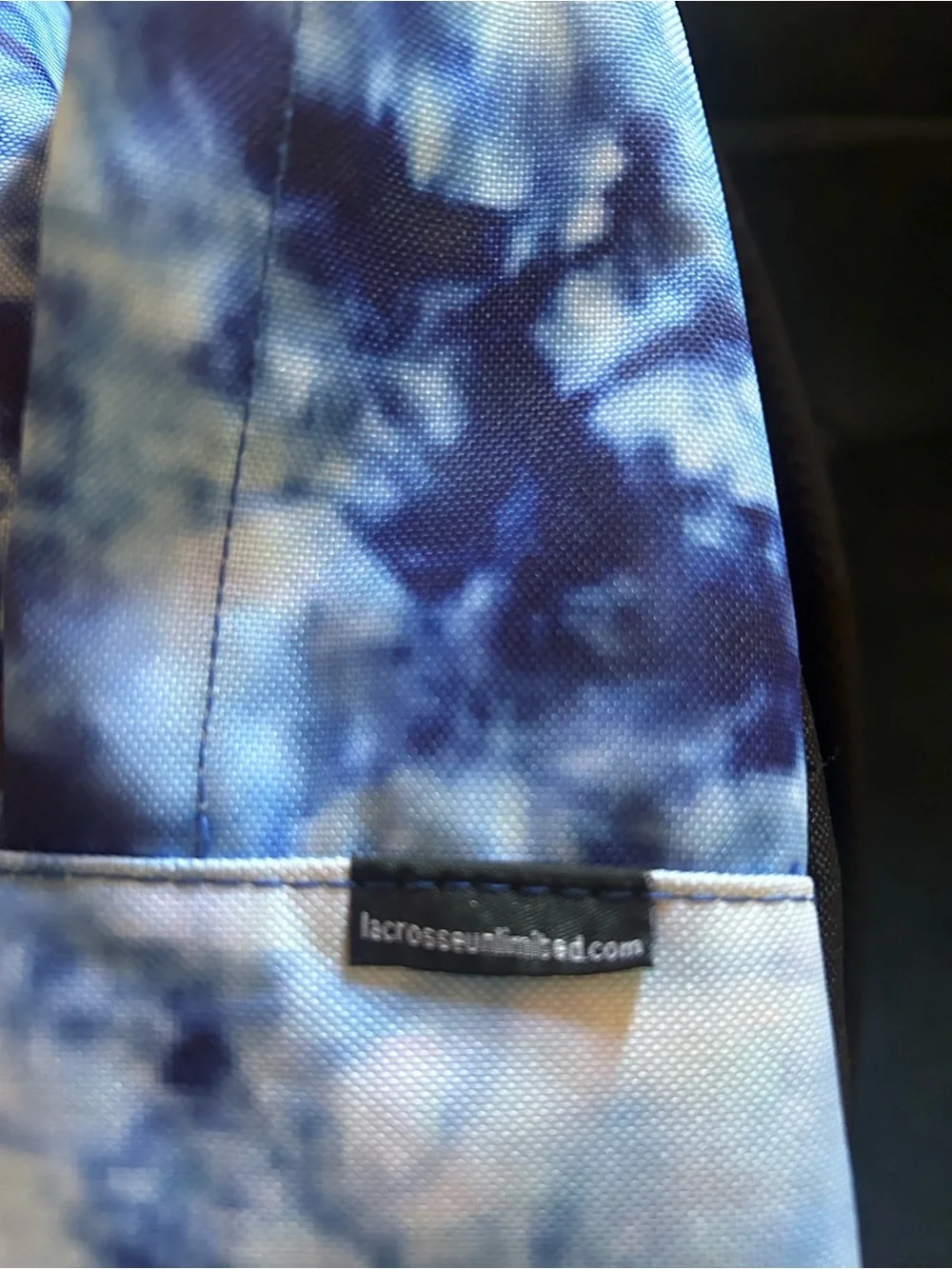 Unltd Blue Tie-Dye Canvas Backpack with Tan Faux-Leather Base Lacrosse